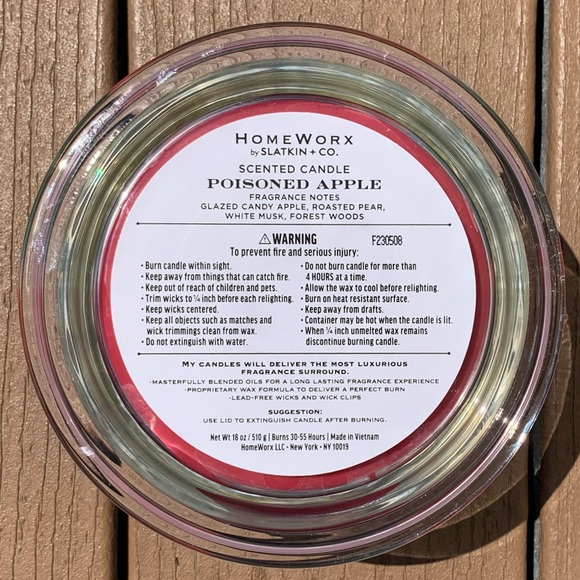 🆕POISONED APPLE HARRY SLATKIN HOMEWORX 4 WICK 18 oz CANDLE NWTS!!! - Picture 3 of 5